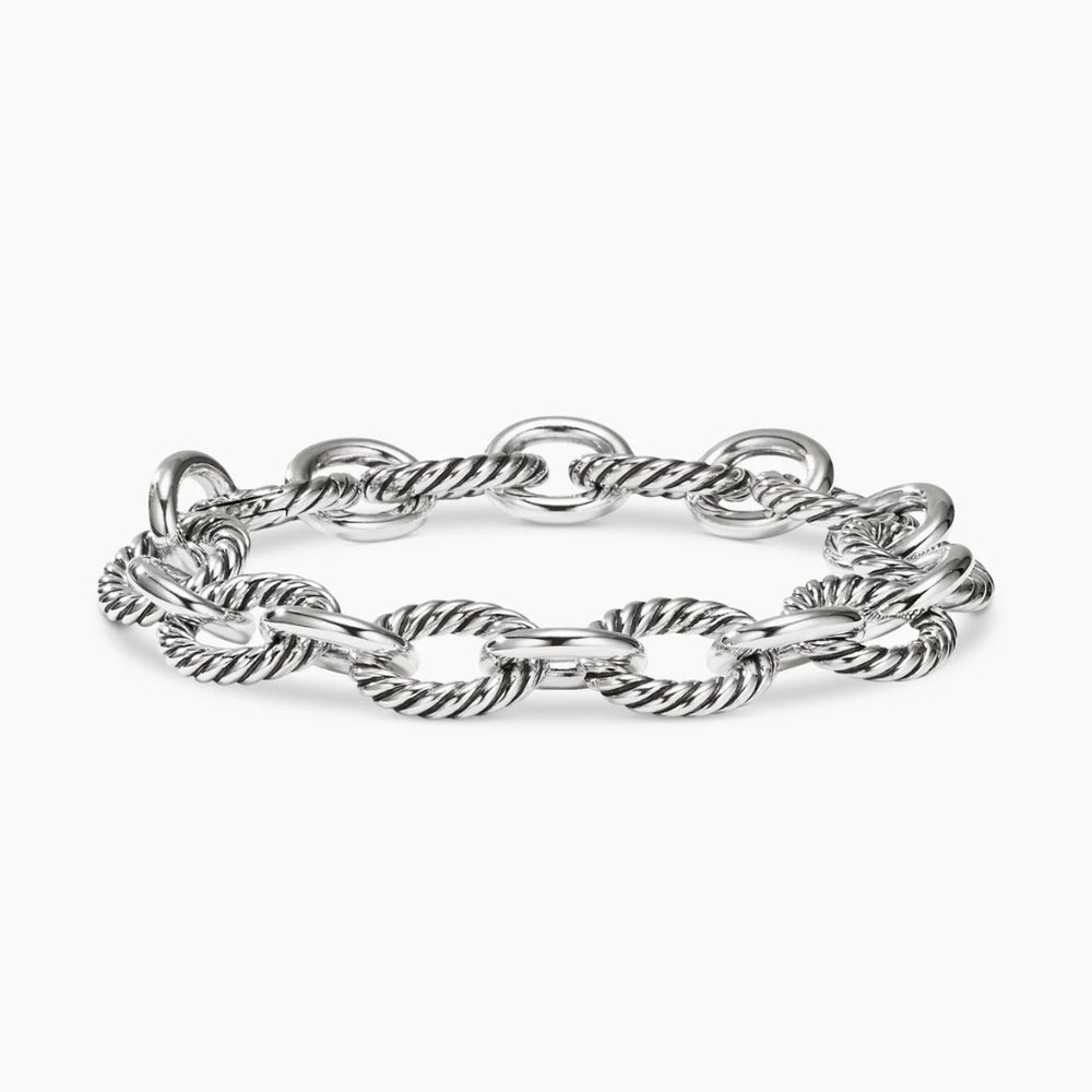 David Yurman Oval Link Chain Bracelet Sterling Silver, 12mm, 7.5” Length